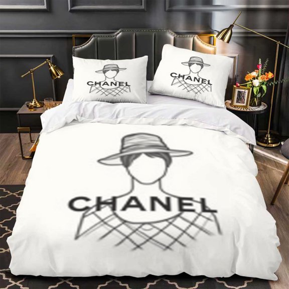 Chic 3-Piece Duvet Cover Set with Blurred Face Design - Modern Elegance for Stylish Bedrooms - Dark Decor Accent