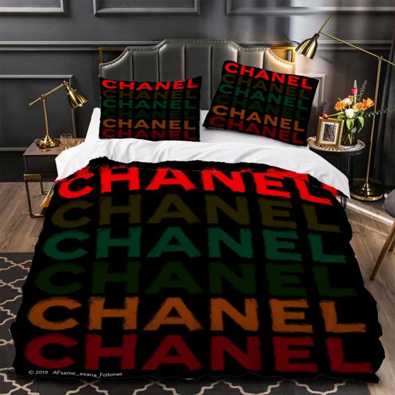 Chic 3-Piece Duvet Cover Set with Gradient Color Design & Bold Print - Modern Bedroom Decor Soft & Stylish