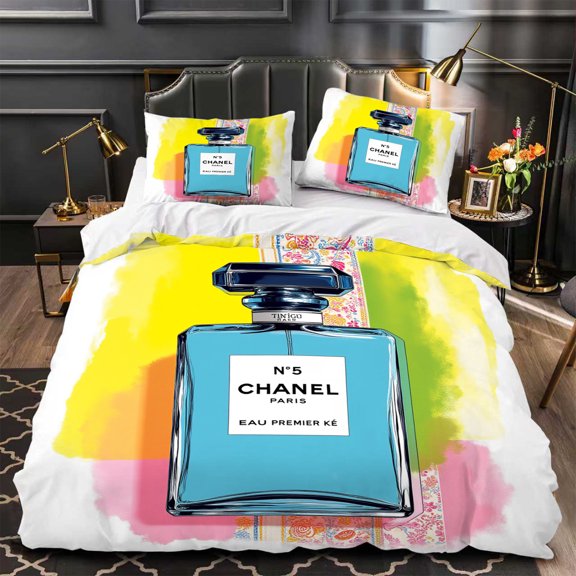 Chic 3-Piece Duvet Cover Set with Vibrant Design - Colorful Artistic Pattern in Yellow Pink & Green