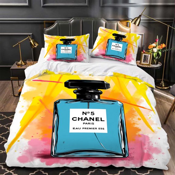 Chic 3-Piece Duvet Cover Set with Vibrant Design & Colorful Splash Pattern in Yellow Orange Pink