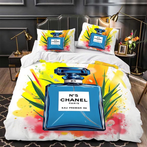 Chic 3-Piece Duvet Cover Set with Vibrant Design Stylish Bedding in Bright Yellow Orange & Green Splashes