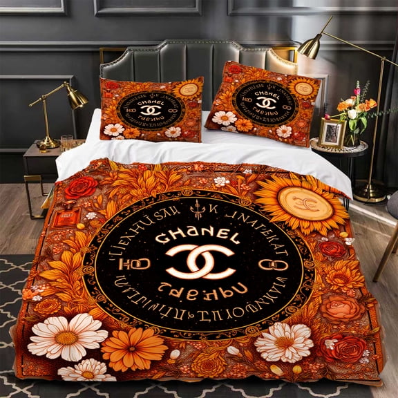 Chic 3-Piece Duvet Cover Set with Vibrant Floral Pattern Modern Bedroom Decor in Dark Aesthetic