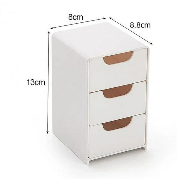 Chic 3-Tier Desk Organizer with Drawers - Ideal for Office Supplies, Jewelry & Cosmetics Storage - Portable Divider Box