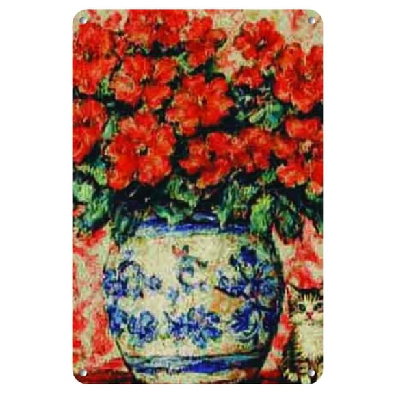 Chic 8x12" Oil Painting Metal Wall Art - Versatile Decor for Home, Kitchen, Garden, Bedroom, Bar, Bathroom, Coffee Shop & Parties, Retro Style