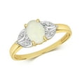 thumbnail image 1 of Chic 9k Gold Women Diamond Ring Brilliant Cut H - PK with Opal, 1 of 1