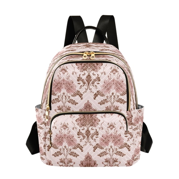 Chic Abstract Flower Pattern Quilted Backpack Fashion Daypack Commuter Bag for Women 8.5 L