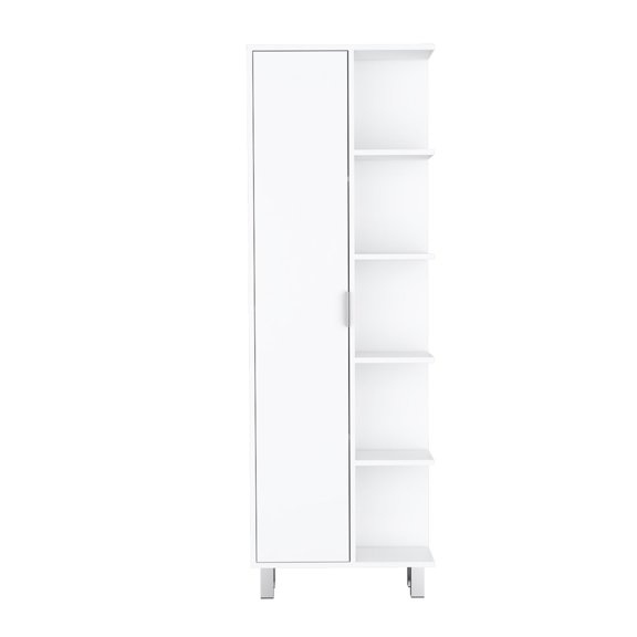 Chic Aesthetic White Linen Cabinet - Transforms Bathroom Look