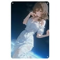 Chic Anime Girl Tin Wall Art Vintage Metal Sign for Home, Living Room
