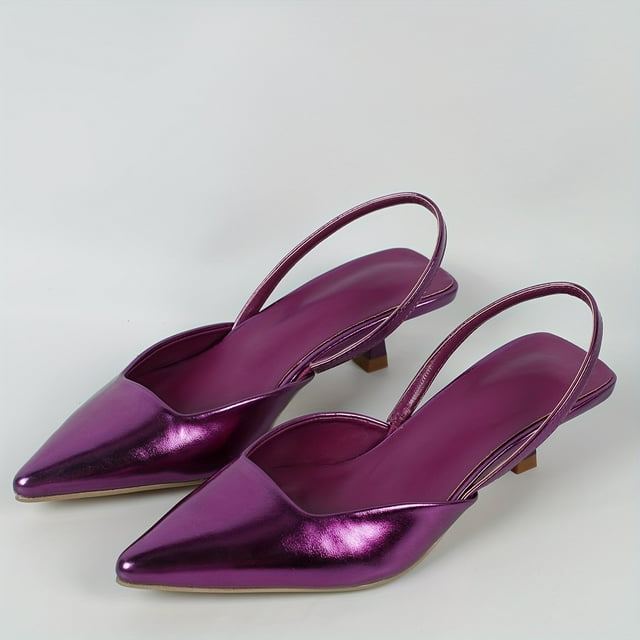 Chic Ankle Strap Kitten Heels - Elegant Pointed Toe, Comfortable for