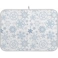 thumbnail image 1 of Chic Beautiful Snowflake Christmas Absorbent Dish Drying Mat Microfiber Kitchen Countertop Table Protector Multi-Purpose Counter Rack Sink Drainer Pad (16" x 18",White), 1 of 6