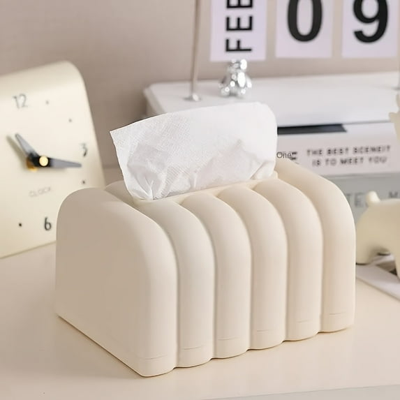 Chic Beige Bread-Shaped Tissue Box Holder - Durable PP, Easy Access Design for Living Room & Dining Table Decor, Napkin Holder, Coffee Table, Cute