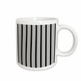 thumbnail image 1 of 3drose, Chic Black and Gray Vertical Stripes Over White Background, 11oz Mug, 1 of 6