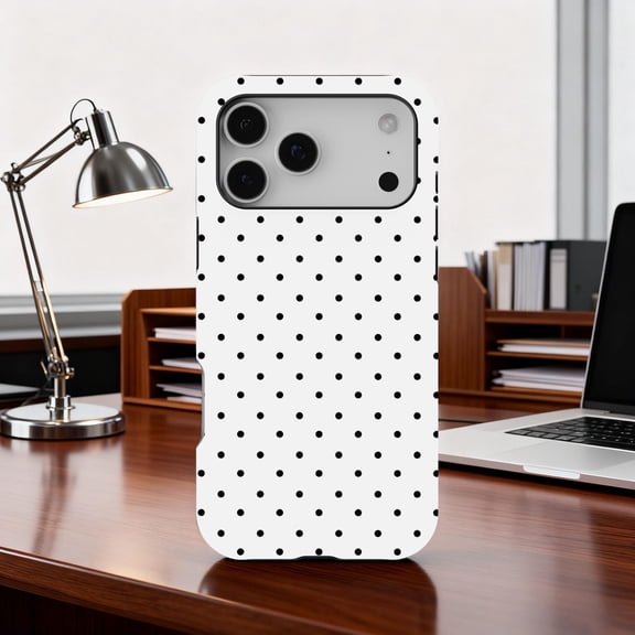 Chic Black Polka Dot Pattern Design Phone Case iPhone 17 11 12 13 14 15 17 Pro Max
