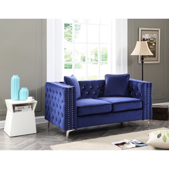 Chic Blue Loveseat for Modern Living / Comfortable Seating for Gatherings