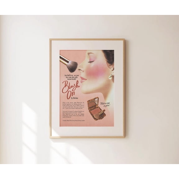 Chic Blush On Wall Art Print, Unframed Paper Poster 8x10in