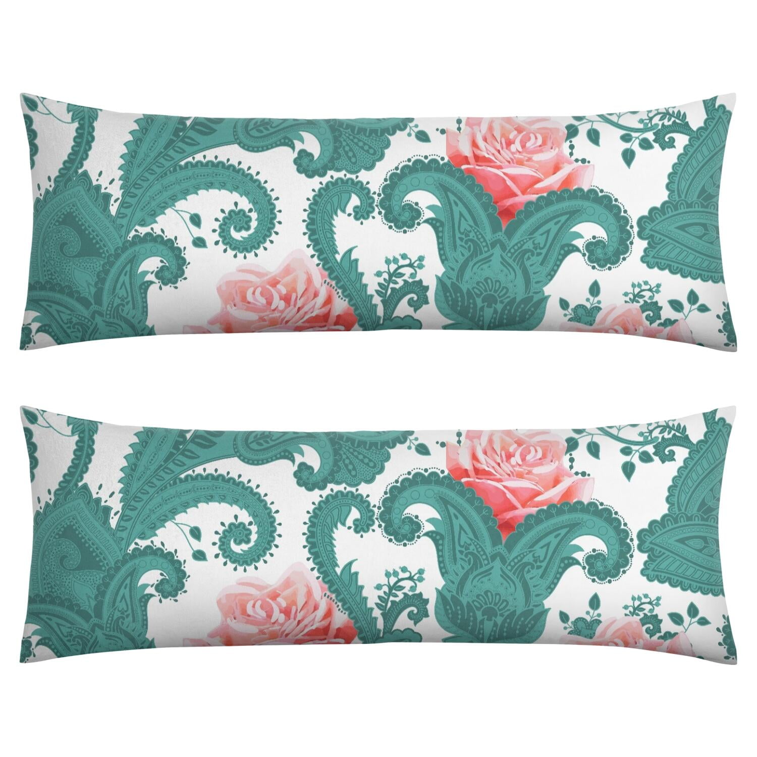 Chic Bohemian Body Pillow Cover 20x54 - Exotic Vintage Long Pillow Case with Invisible Zipper, Stretchy & Durable Full Body Pillowcase for Sleeping, Lounging, Pregnancy