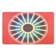thumbnail image 1 of Chic Boho Bathroom Rugs: Non-Slip, Funny & Washable, Semi-Round Bath Mat with Retro Sun Design, 20x32 inch, 1 of 5