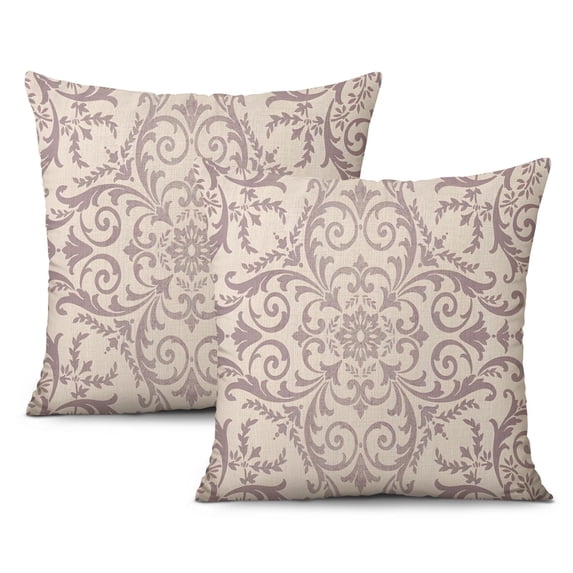 Chic Boho Grey Flower Cushion Covers, 18x18 Inch - Set of 2 for Sofa, Couch, Bedroom