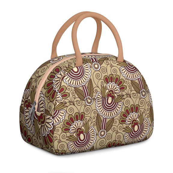 Chic Boho Lunch Bag with Paisley Print, Reusable Vintage Tote for Daily Commute, Picnic, Travel, or Student Use