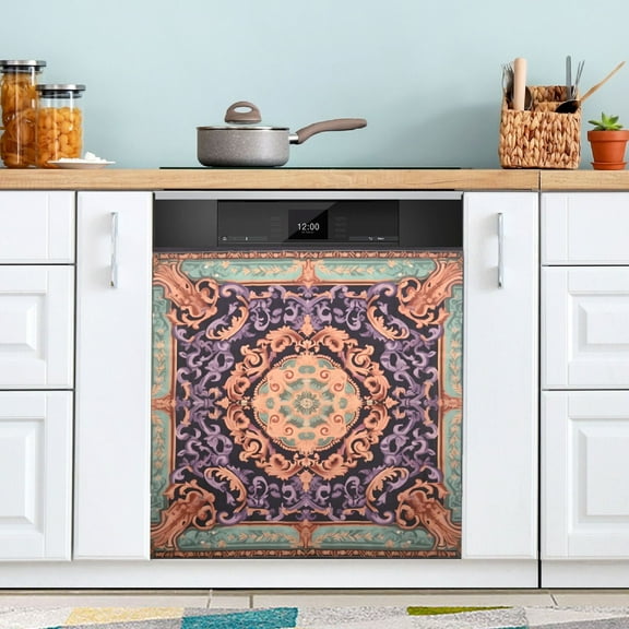 Chic Boho Mandala Dishwasher Magnet Cover Magnetic Fridge Door Cover Home Kitchen Decor 23"x 26"