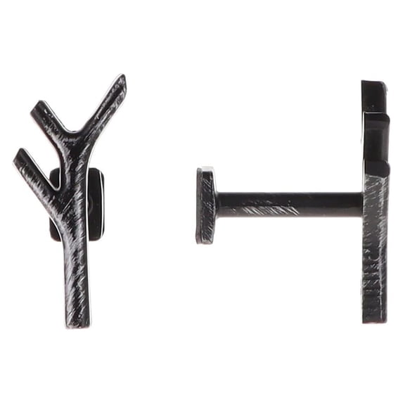Evideco French Home Goods Curtain Holdbacks Chic Branch Design Curtain Tieback Hooks - Set of 2 Adhesive Metal Holdbacks for Drapery - Black/Silver
