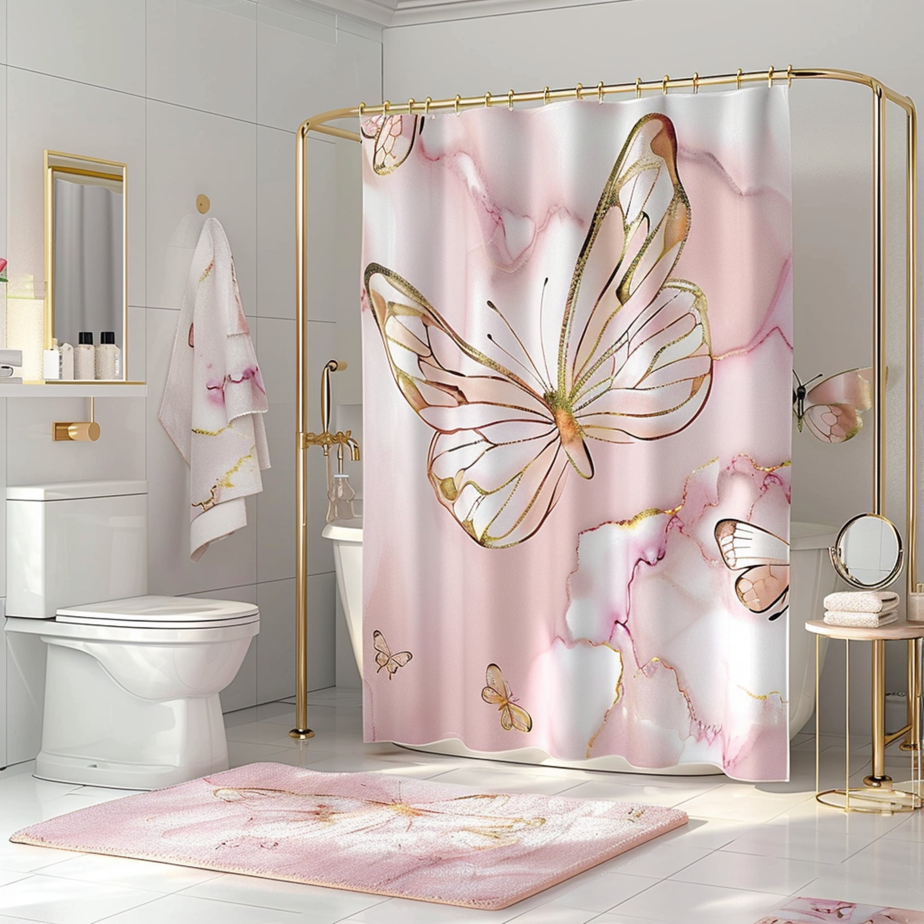 Chic Butterfly Bathroom Set with Luxe Gold Details Complete your ...