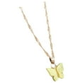 thumbnail image 1 of Chic Butterfly Necklace Alloy Charm Simple Fashion Trendy Choker Chain for Party Yellow, 1 of 8
