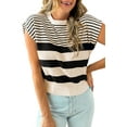 thumbnail image 1 of Chic Casual Knit Vest with Mixed Stripes - Perfect for Summer Outfits - [ZhiHiMeRi] | (US 8-10)M, 1 of 12