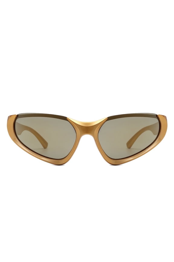 Chic Cat Eye Sunglasses for Women, Luxe Gold Frame with Light Brown Lenses
