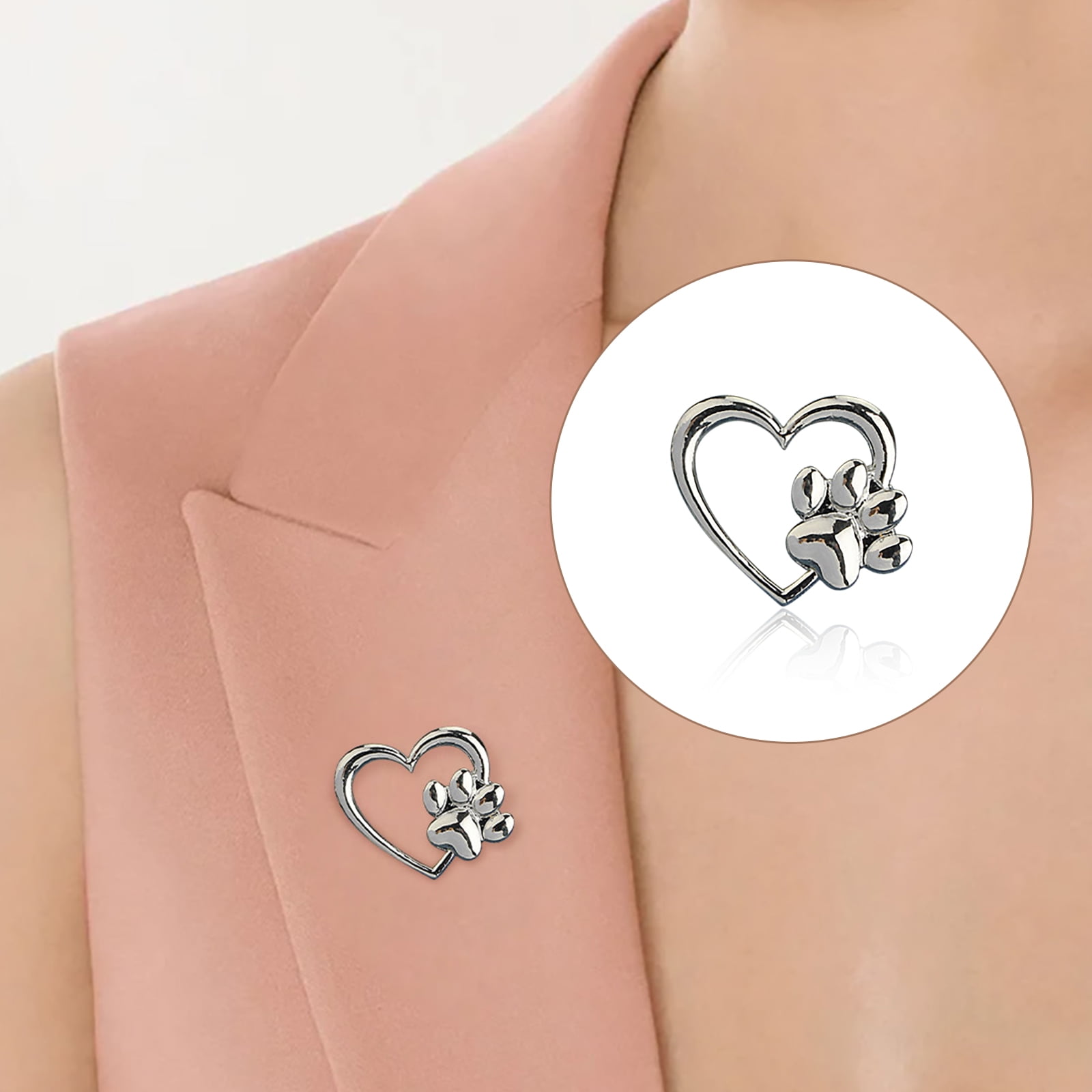 Chic Charm 2packs Brooch,Fashion Love Dog Print Cut Out Clothing