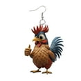 Chic Charm Earrings,Acrylic Charm Cute Chicken Hen Rooster Earrings