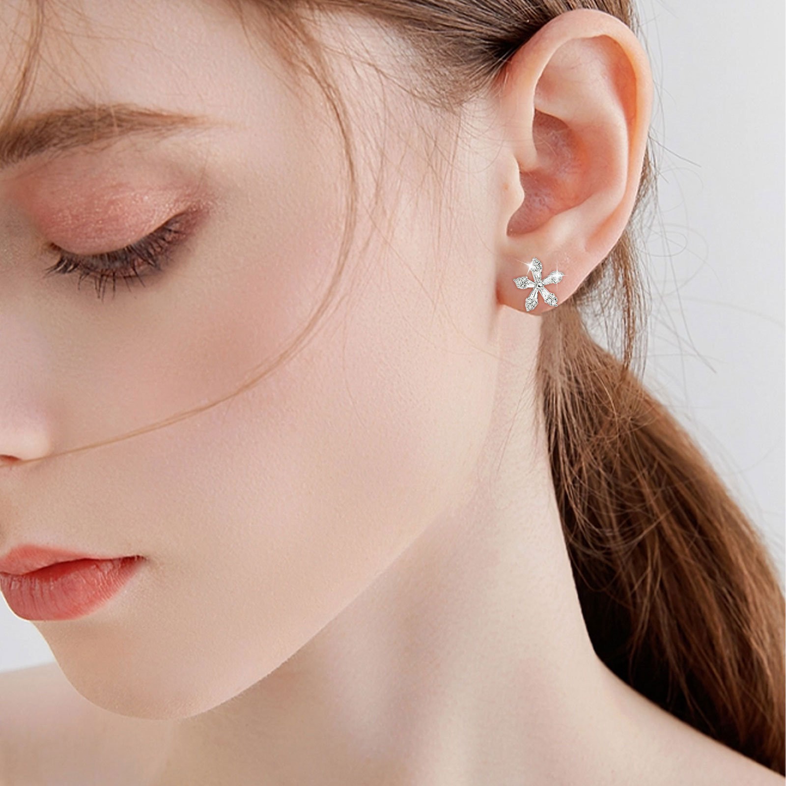 Chic Charm Earrings,Gold Jewelry Crystal Zirconia Stud Earrings For