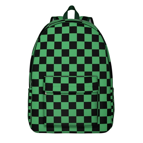 Chic Checkered Backpack, Oxford Build with Adjustable Ergonomic Straps, Spacious Enough for Daily Use