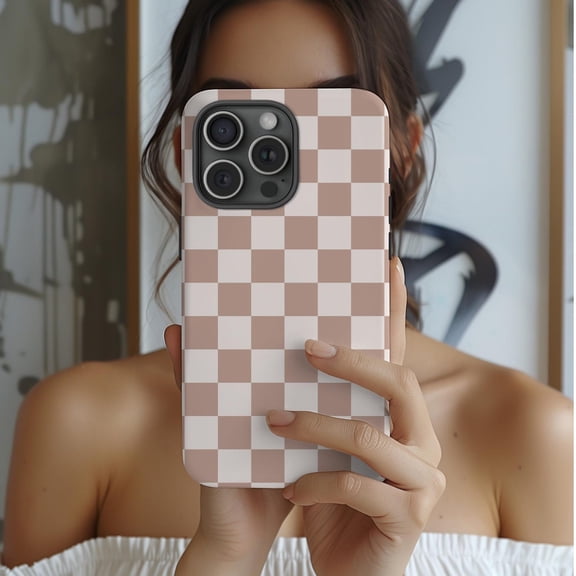Chic Checkered Pattern Minimalist Design Case iPhone 17 16 15 14 13 12 11 Pro Max