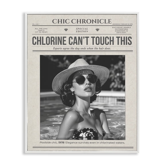 Chic Chronical Vintage Magazine White Framed Giclee Art, design by A Barefoot Stylist