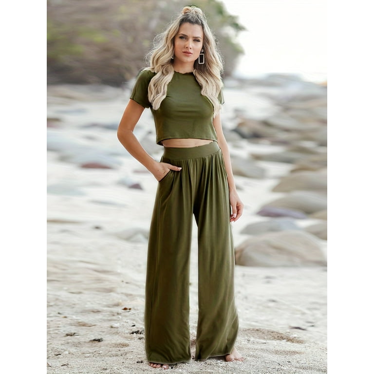 Brown Crop Top and Shorts Ensemble Brown Crop Top and Shorts Ensemble