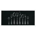 thumbnail image 1 of Chic Cutlery Print Kitchen Runner Rug Black with Soft Wool Effect - 48 x 20 inches, 1 of 5