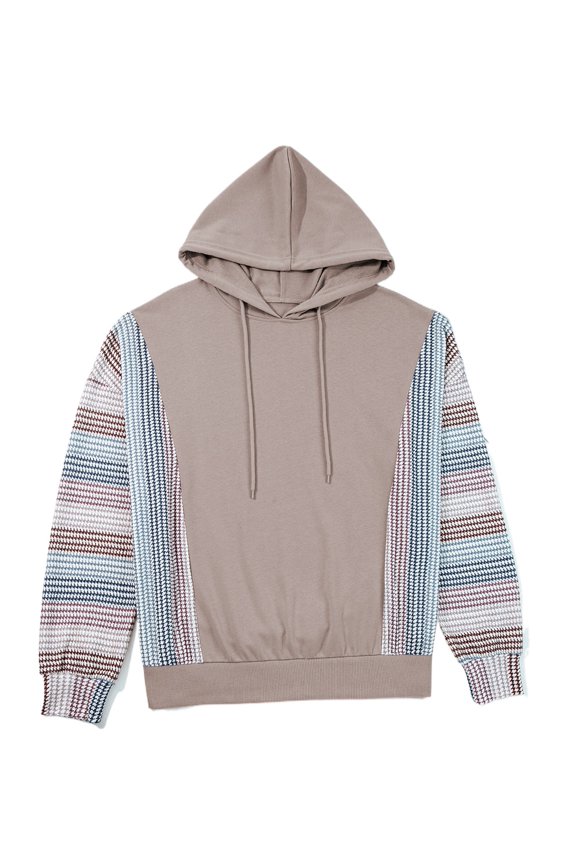 Chic DUNE Patchwork Baggy Hoodie – Cozy Khaki Layer for Fall & Autumn - [ZhiHiMeRi] | M