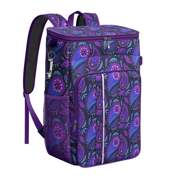 Chic Decorative Soft Cooler Bag - 20L Insulated Backpack with Elegant Floral Design, Leakproof & Multi-Pocket for Picnic, Work & College Use