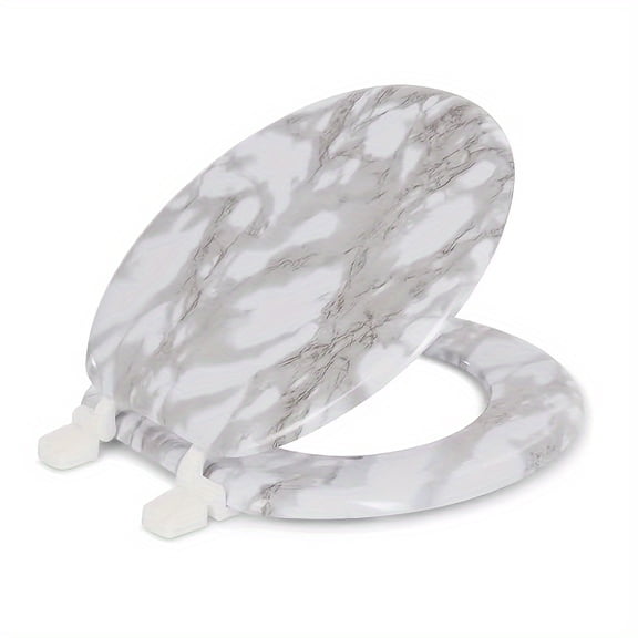 Chic Designer Toilet Seat with a Soft Close Feature, in a Sleek Gray Color, Easy to Clean, And Quick to Install