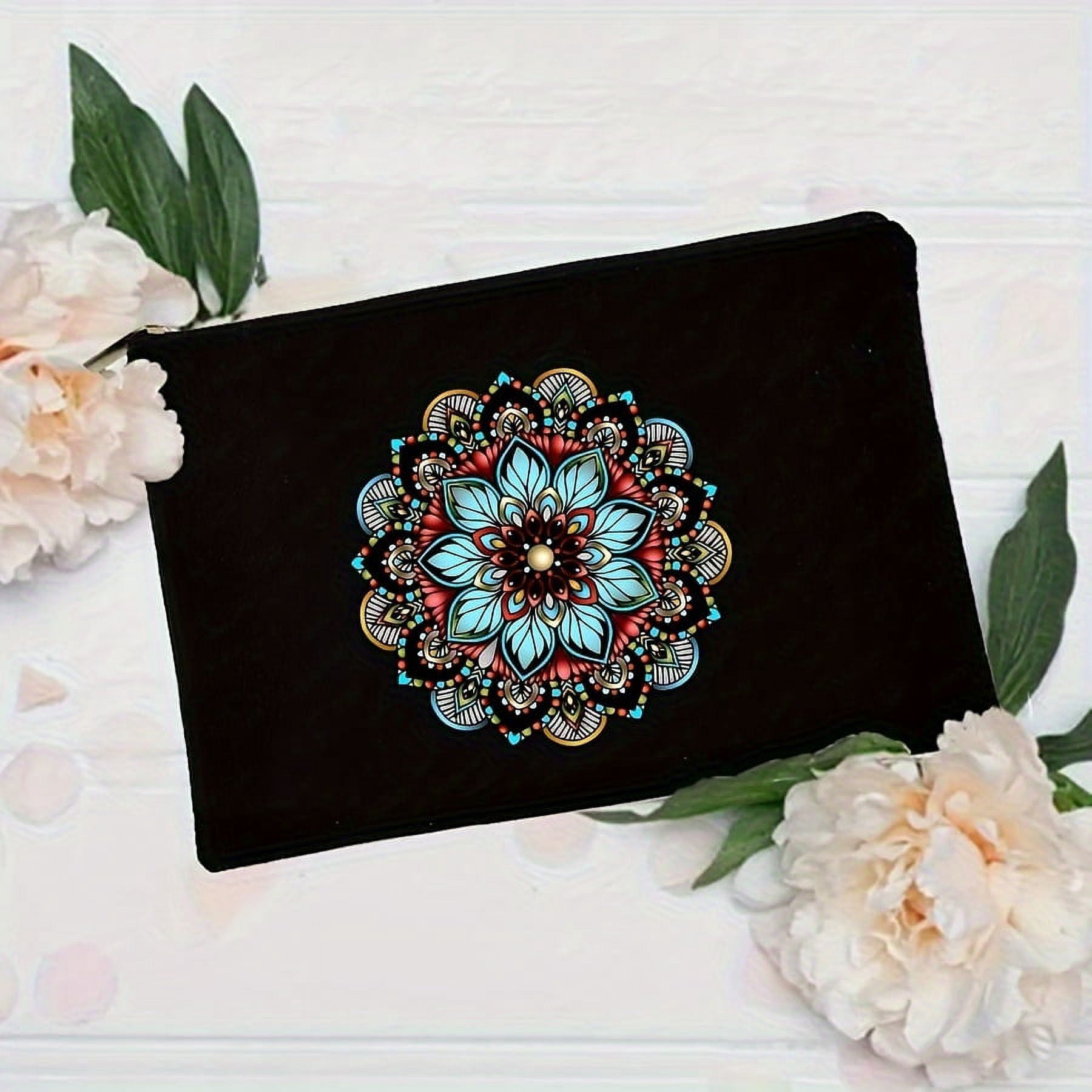 Chic & Elegant Floral Cotton Makeup/Toiletry Bag Spacious, Secure