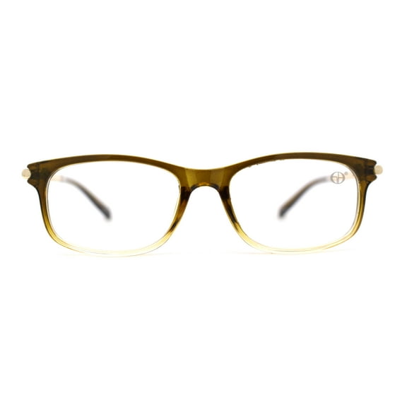 Chic Elegant Rectangle Designer Style Clear Lens Fashion Eyeglasses Green