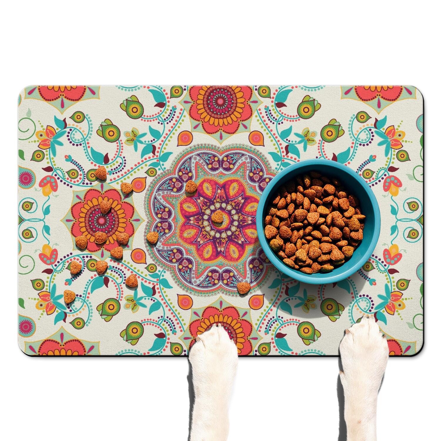Photo inspiration: Exotic Pet Feeding Systems Reference: Chic Exotic Pet Feeding Mat Vintage Abstract Art Waterproof Placemat