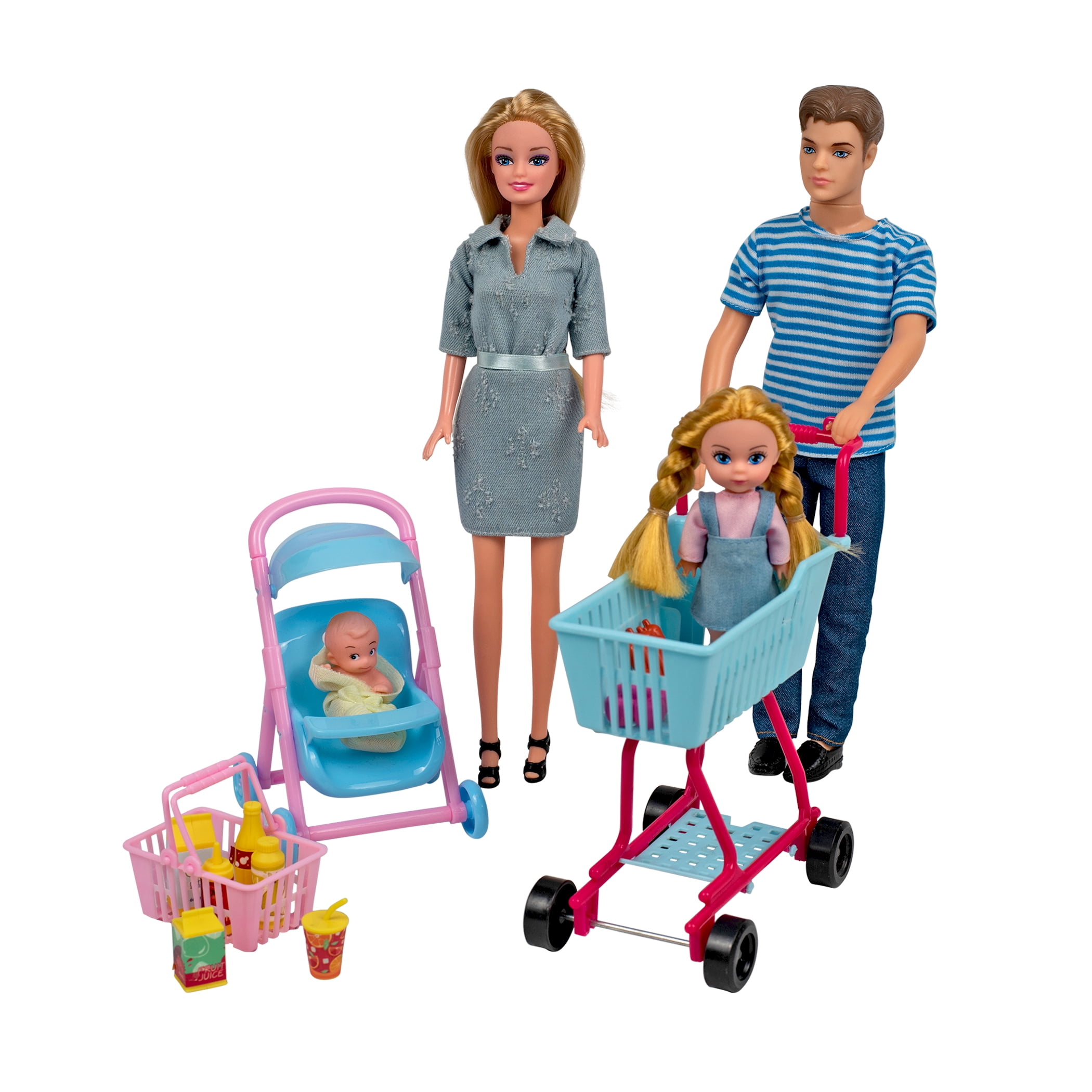 Chic Family Doll Set with Accessories - Ages 3 Years and up