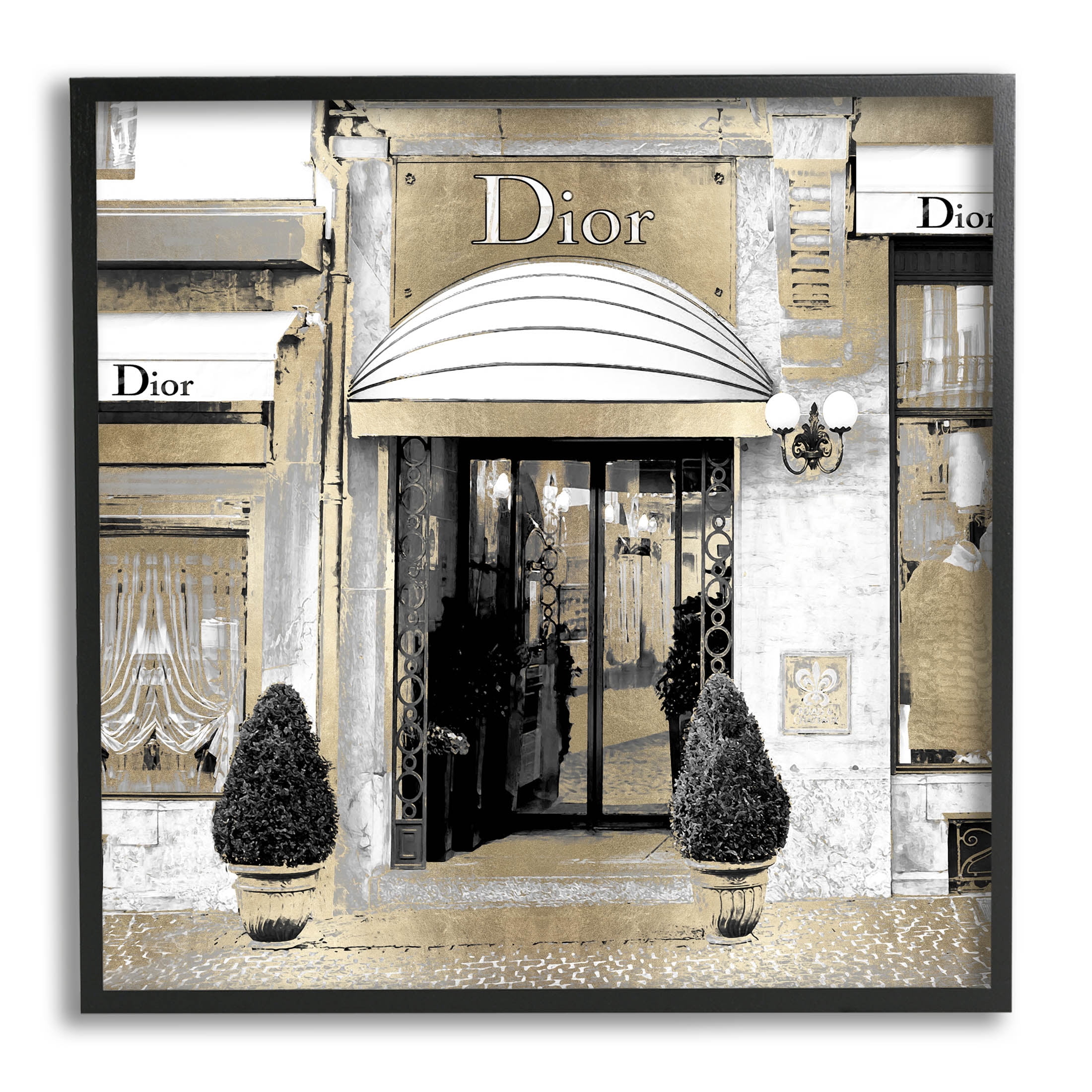 Chic Fashion Glam Storefront Beauty & Fashion Graphic Art Black Framed Art Print Wall Art