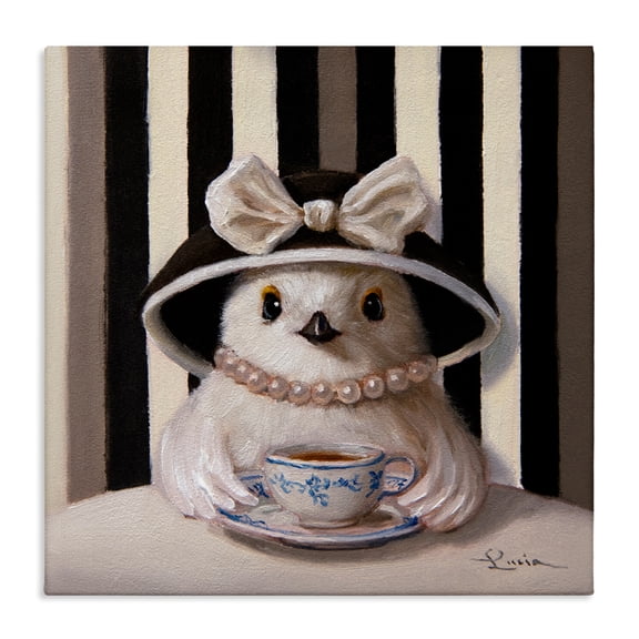 Stupell Industries Chic Fashionable Chick & Teacup Canvas Wall Art, design by Lucia Heffernan