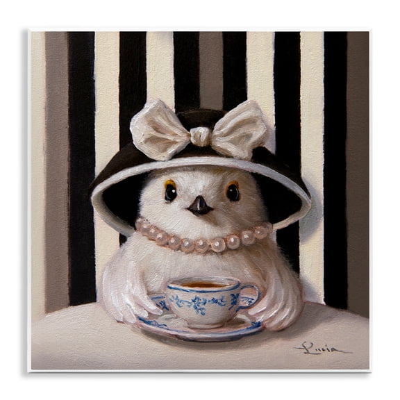 Stupell Industries Chic Fashionable Chick & Teacup Wall Plaque Art, design by Lucia Heffernan