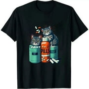 Chic Feline Fashion: Adorable Black Cat Tee for Cat Lovers - Playful and Stylish Design