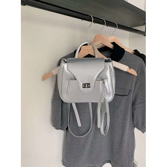 Chic Female Messenger Bag with Stylish Sier k Chain - Simple Yet Elegant Shoulder Carryall