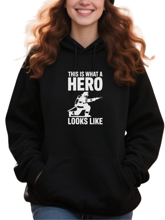 Chic Firefighter Hoodie for Men and Women, Unisex Pullover Hooded Sweatshirt, Comfortable Cotton Poly Blend, Casual Everyday Wear